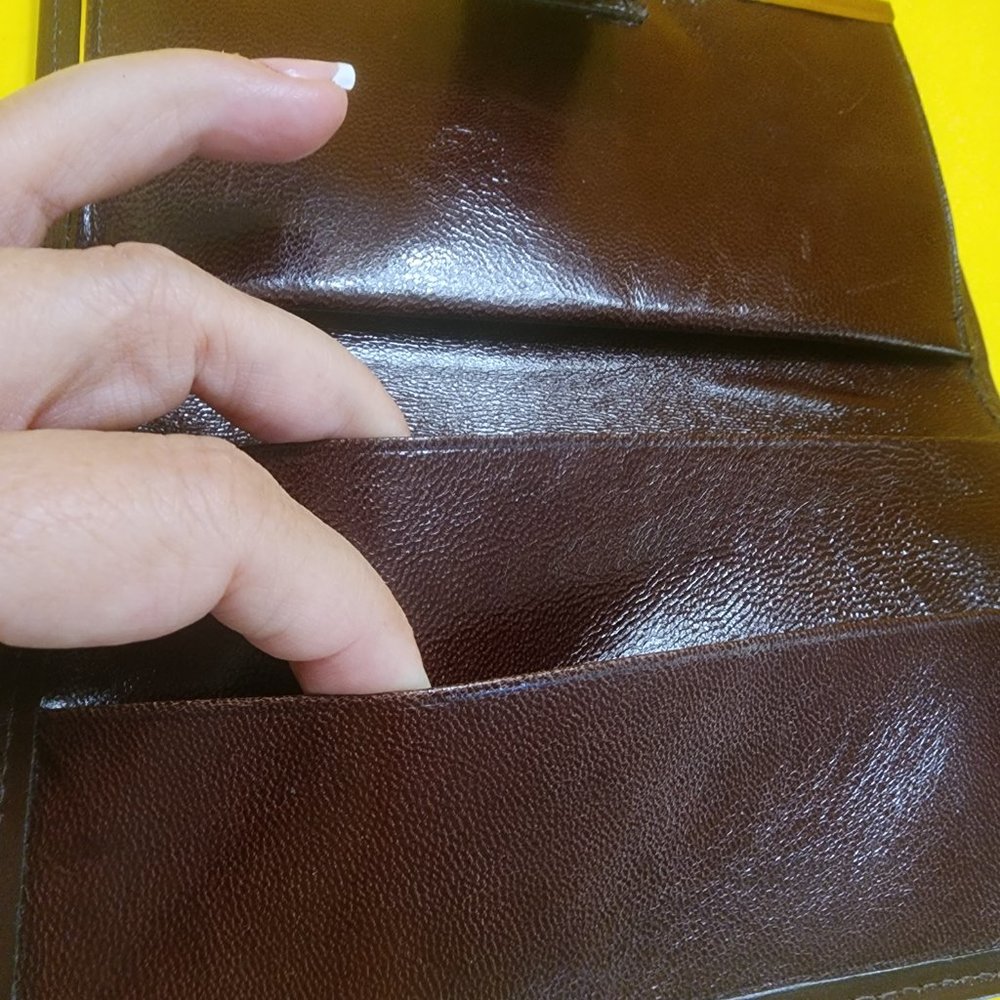 Vintage Brown Pierre Cardin Womens Croc & Calf Skin Wallet - Feminine Classic - Picture 9 of 16
